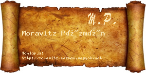Moravitz Pázmán névjegykártya